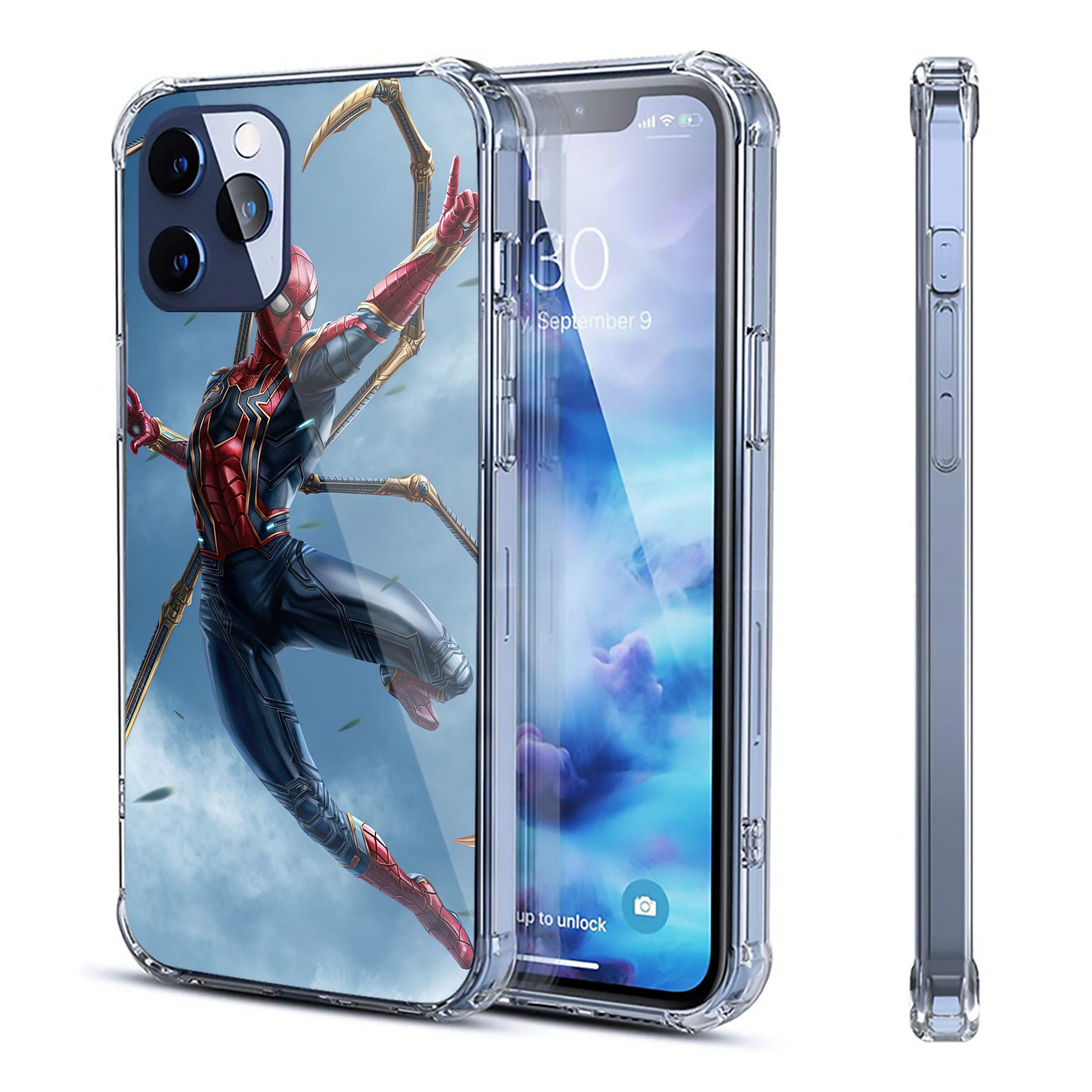 （画像用） Spider Man スパイダーマン 【iPhone 12シリーズ対応】透明スマホケース（クリアソフトケース）